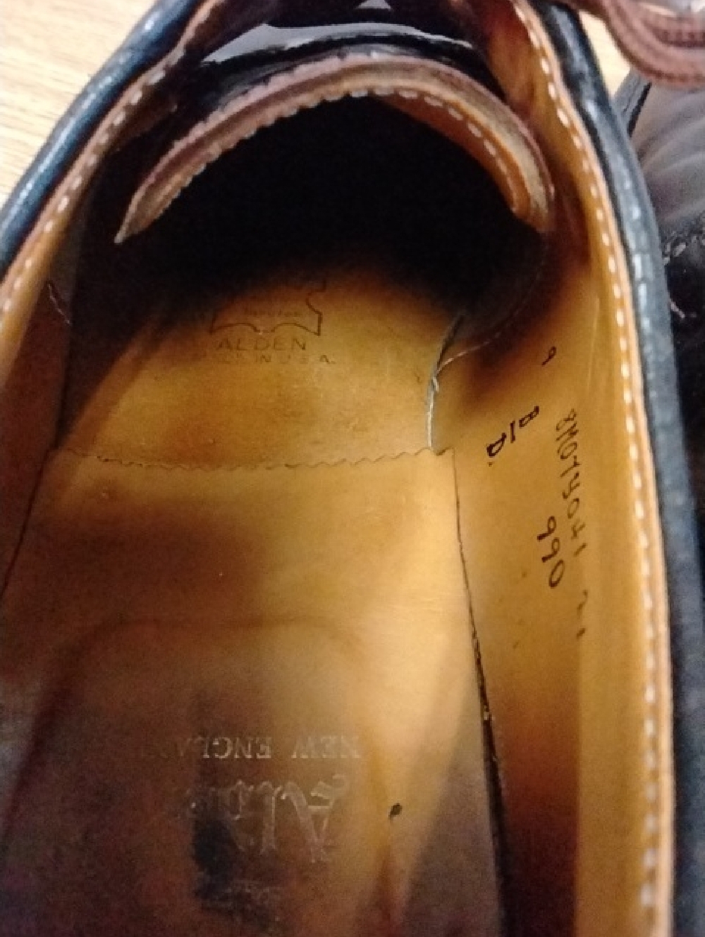 Alden Dark Brown Leather Derby Shoes Men's - Picture 7 of 8